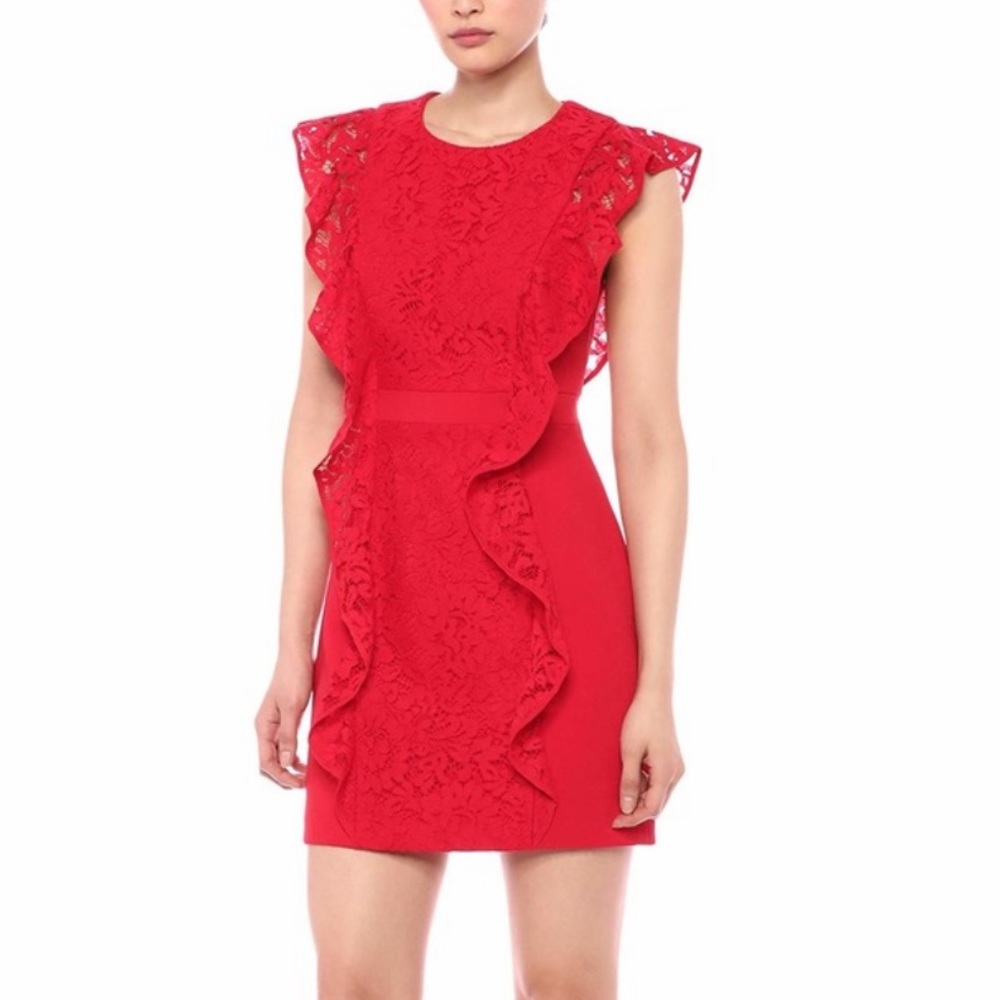 bcbgmaxazria red cocktail dress